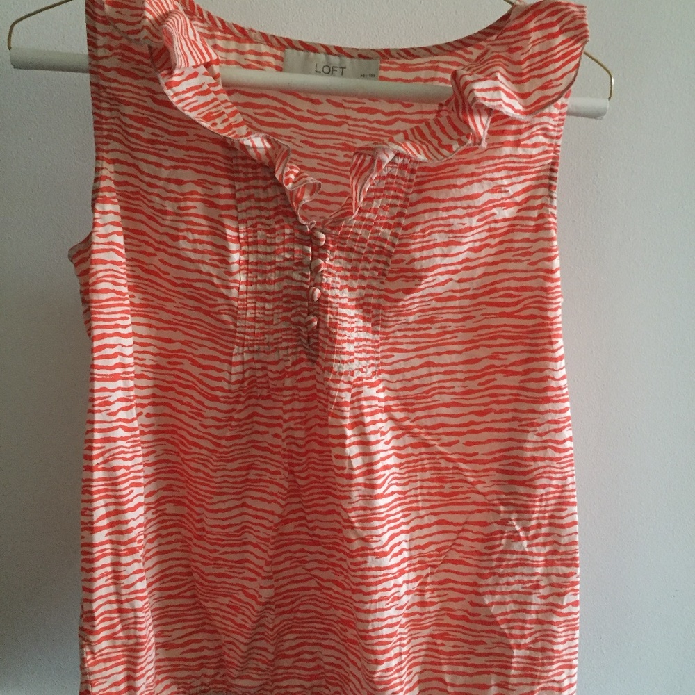 Orange and White Striped Blouse